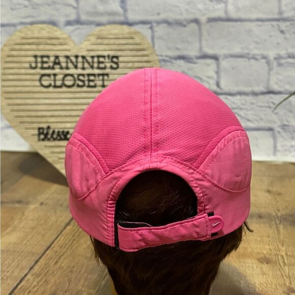 Nike Hat Feather Light Dri-Fit Vented Pink Adjustable Hat/Cap Tennis Running - Picture 4 of 8